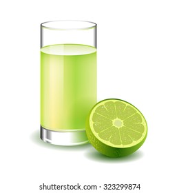  Lime juice glass vector