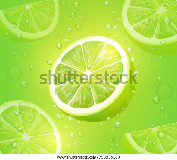 緑の背景にライムジュース かんきつ類の飲み物を泡やしずくでさわやかにする モヒトのベクターカクテルイラスト のベクター画像素材 ロイヤリティフリー