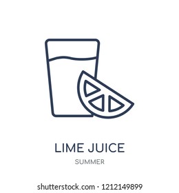 Lime juice icon. Lime juice linear symbol design from Summer collection. Simple outline element vector illustration on white background.