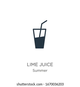 Lime juice icon vector. Trendy flat lime juice icon from summer collection isolated on white background. Vector illustration can be used for web and mobile graphic design, logo, eps10
