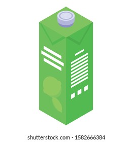 Lime juice package icon. Isometric of lime juice package vector icon for web design isolated on white background