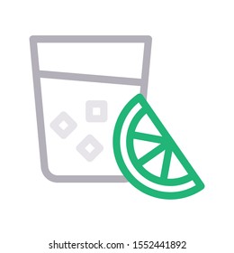 lime juice vector colour line icon