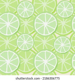 Lime jusy and summer seamless pattern with sliced and lime