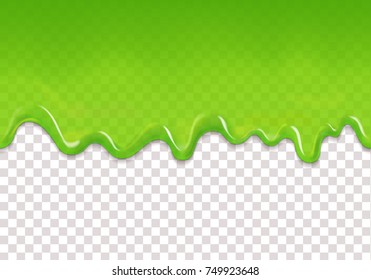 Lime or kiwi jelly drops Seamless horizontal pattern with green drips