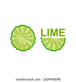 Lime lemon citrus fruit logo icon sign Fresh green cut symbol Modern geometric design Fashion print for clothes apparel greeting invitation card picture banner poster music flyer websites Vector