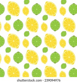 lime and lemon, citrus seamless pattern