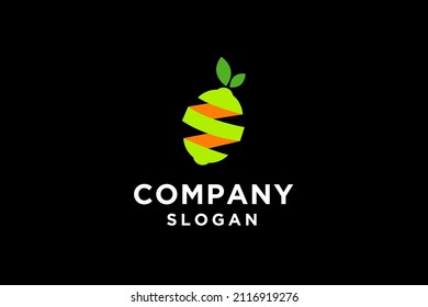 Lime lemon fruit logo design vector illustration.