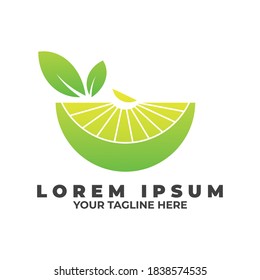 Lime or lemon fruit slice. Lemonade juice logo