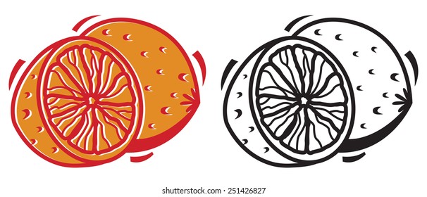 Lime or Lemon Icon - Graphic Icon with Offset fill