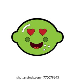 lime or lemon in love heart eyes fruit kawaii icon image 