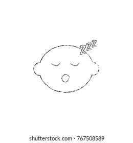 lime or lemon sleeping fruit kawaii icon image