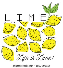 lime is life fruit graphic tee design for t shirt print