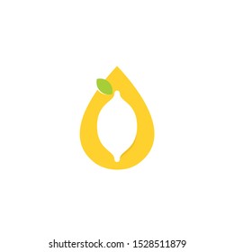 Lime Logo Design Vector With Silhouette Lime On Drop Water Symbol