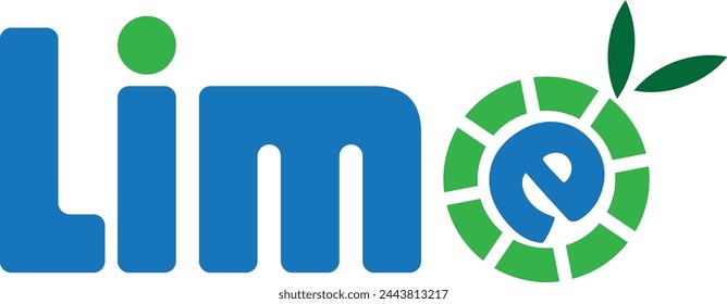 logo lima. logo verde. verde. limón. color azul y verde. CAL. Logo vectorial.