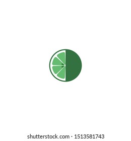 Lime logo. Isolated lime on white background. EPS 10. Vector illustration. Lime half sliced