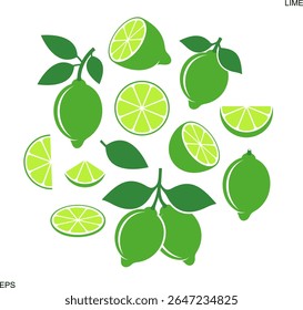 Logotipo da limão. Cal isolada sobre fundo branco