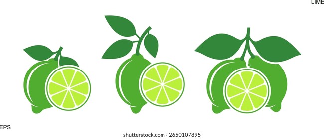 Logotipo da limão. Cal isolada sobre fundo branco