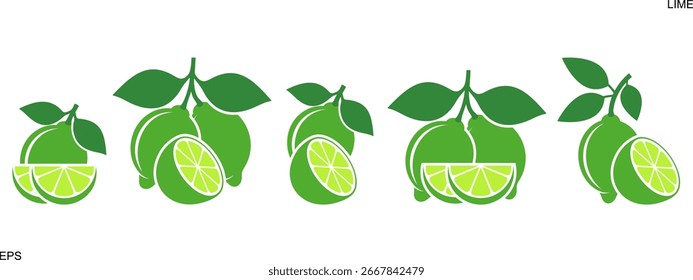 Logotipo da limão. Cal isolada sobre fundo branco