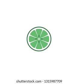 Lime logo. Isolated lime with seeds on white background. EPS 10. Vector illustration