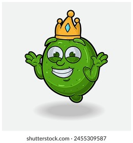 Lime Mascot Character Cartoon With Dont Know Smile expression. Vector Illustrations