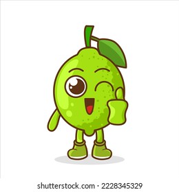 lime mascot doing thumbs up gesture