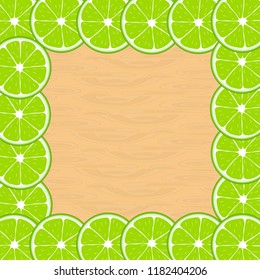 lime menu board. Citrus background, ready for a text. Vector illustration.