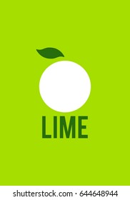 Lime - minimal poster design. Vector background