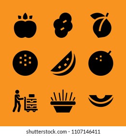 lime, nectarine, shop and raw icon set. Vector illustration for web and design.
