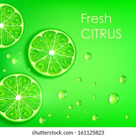lime on a green background