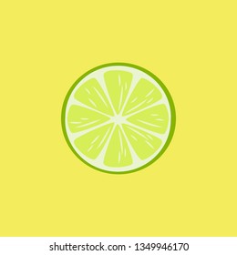 
Lime on green background background, flat design, logo, icon