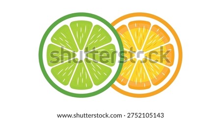 Lime and Orange Citrus Slice Illustration.