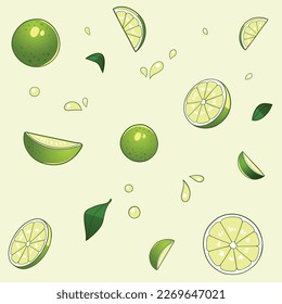 Lime Pattern green splash fruit