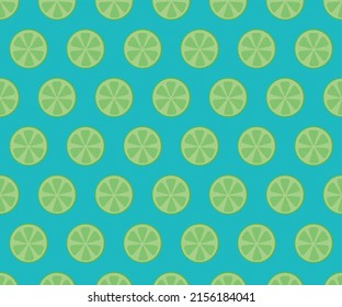 lime pattern vector, flat style, isolated on blue