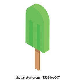 Lime popsicle icon. Isometric of lime popsicle vector icon for web design isolated on white background
