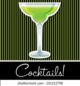 Lime retro cocktail card in vector format.