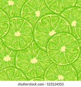 Lime seamless pattern consisting of a slice of citrus fruit.