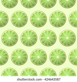 Lime seamless pattern. Fresh juicy fruit for summer mood.