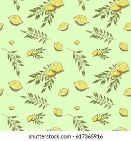 Lime seamless pattern. Vector illustration