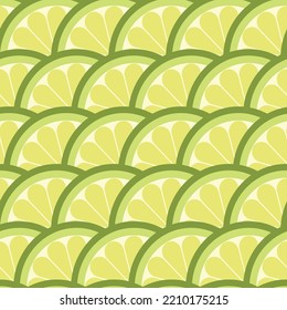 Lime seamless vector pattern. Bright green, bold graphic illustration. Fresh citrus design for summer. Repeat print for backgrounds and wallpapers.