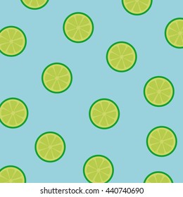 lime slice in blue color backdrop