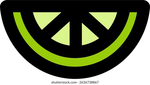 Lime Slice filled icon design style