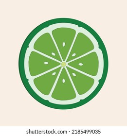 Lime Slice Icon Illustration, Fruit Theme For Your Decoration Image