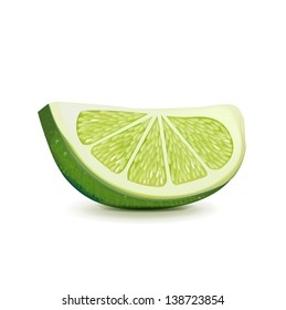 lime slice isolated on white background