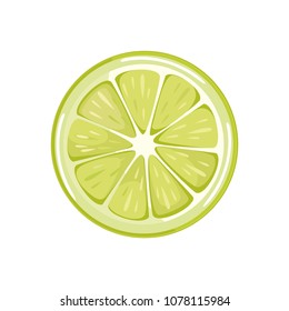 lime slice. juicy fresh fruit on a white background. vector illustration. natural product