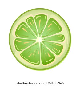 lime slice on a white background