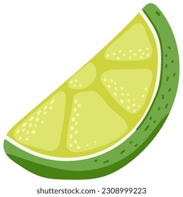 Lime slice vector cartoon illustration isolated on a white background.