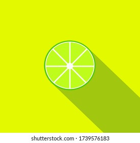 lime slice. Vector icon illustration. 