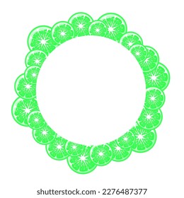 Limettenscheiben-Karte. Für Poster, Logos, Etiketten, Banner, Aufkleber, Produktverpackungsdesign usw. Vektorgrafik.
