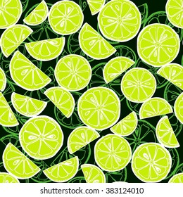 Lime slices. Abstract Seamless Pattern