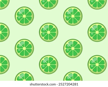 Lime slices pattern. Vector illustration